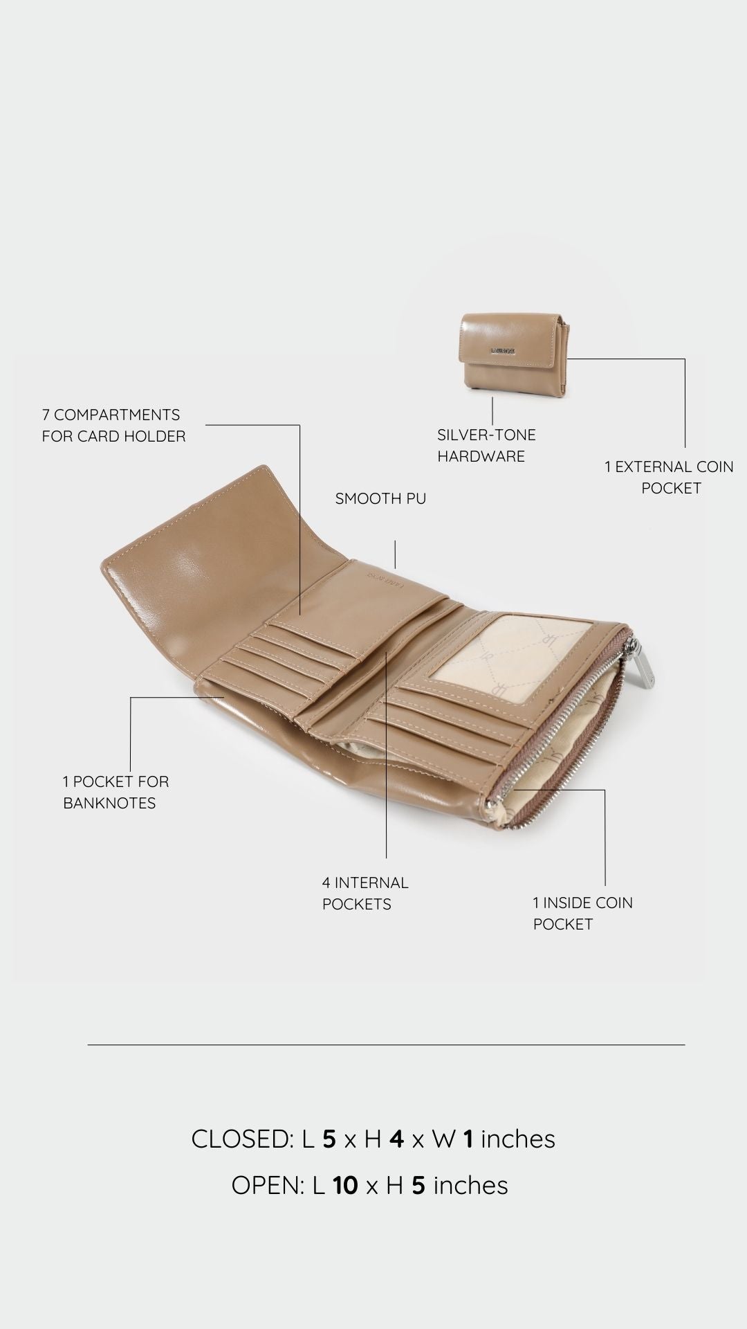 Portafoglio FANNY WALLET - BEIGE