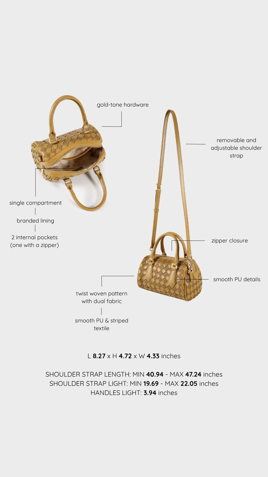 Borsa a mano TWIST- KHAKI