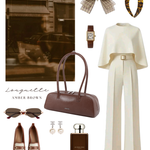 Borsa a spalla LONGUETTE- AMBER BROWN
