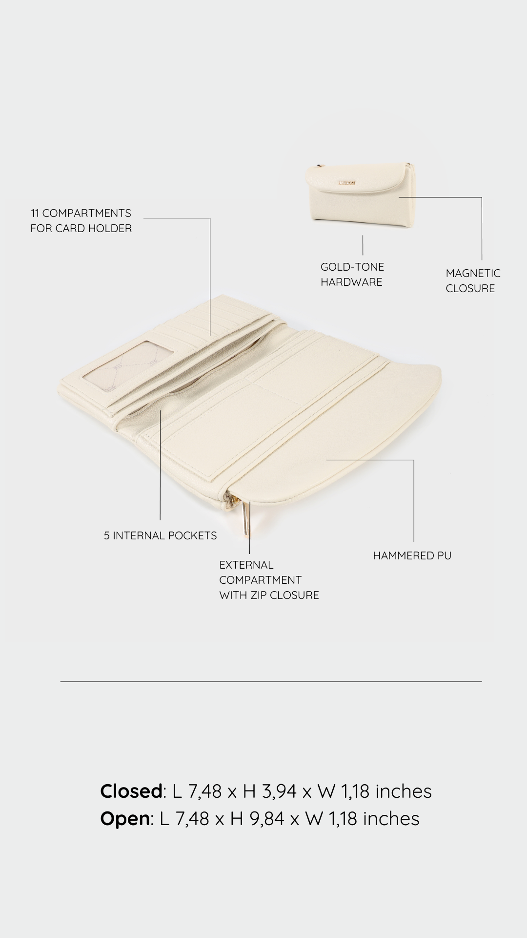 Portafoglio GEORGIE WALLET - CREAM