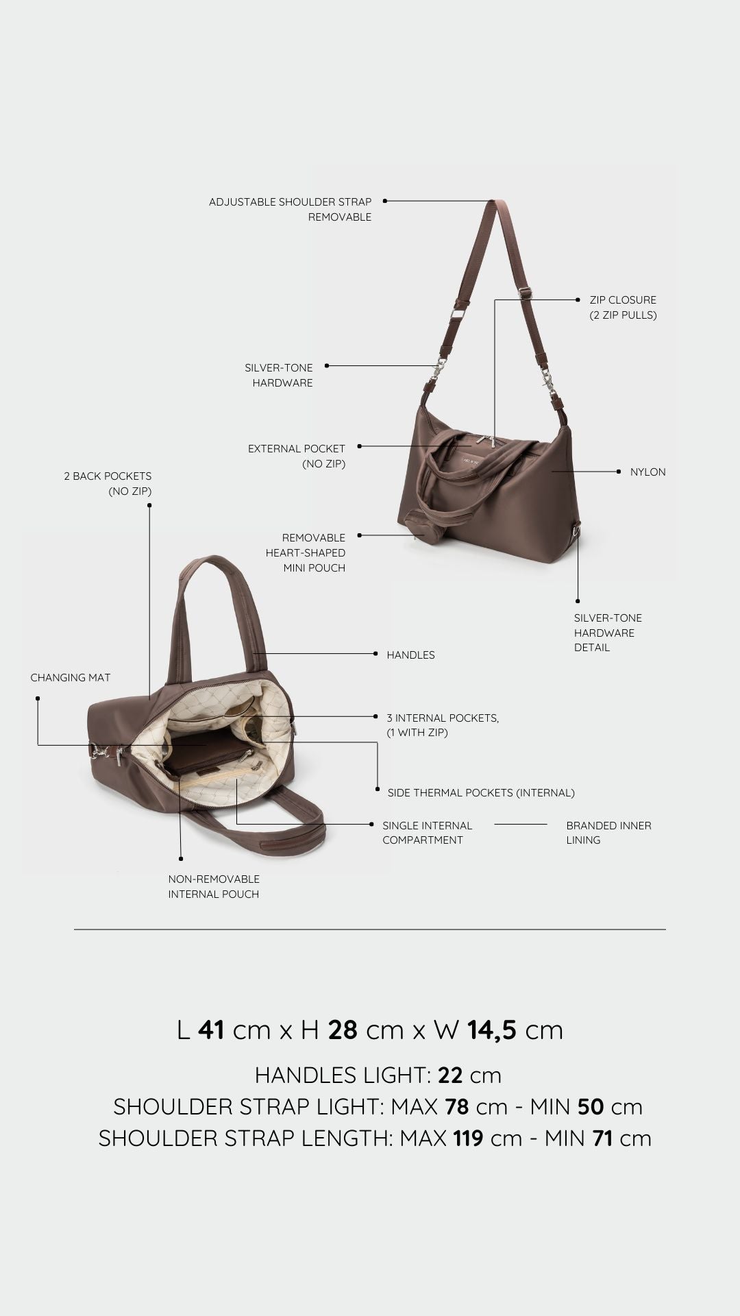 Borsa organizer MOMMY BAG - BROWN