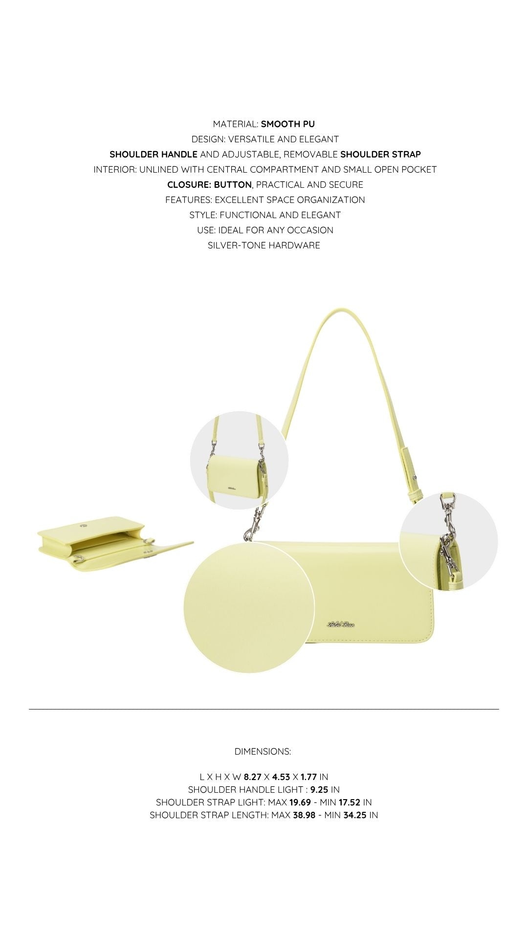 Borsa a spalla NICOLE - LIME