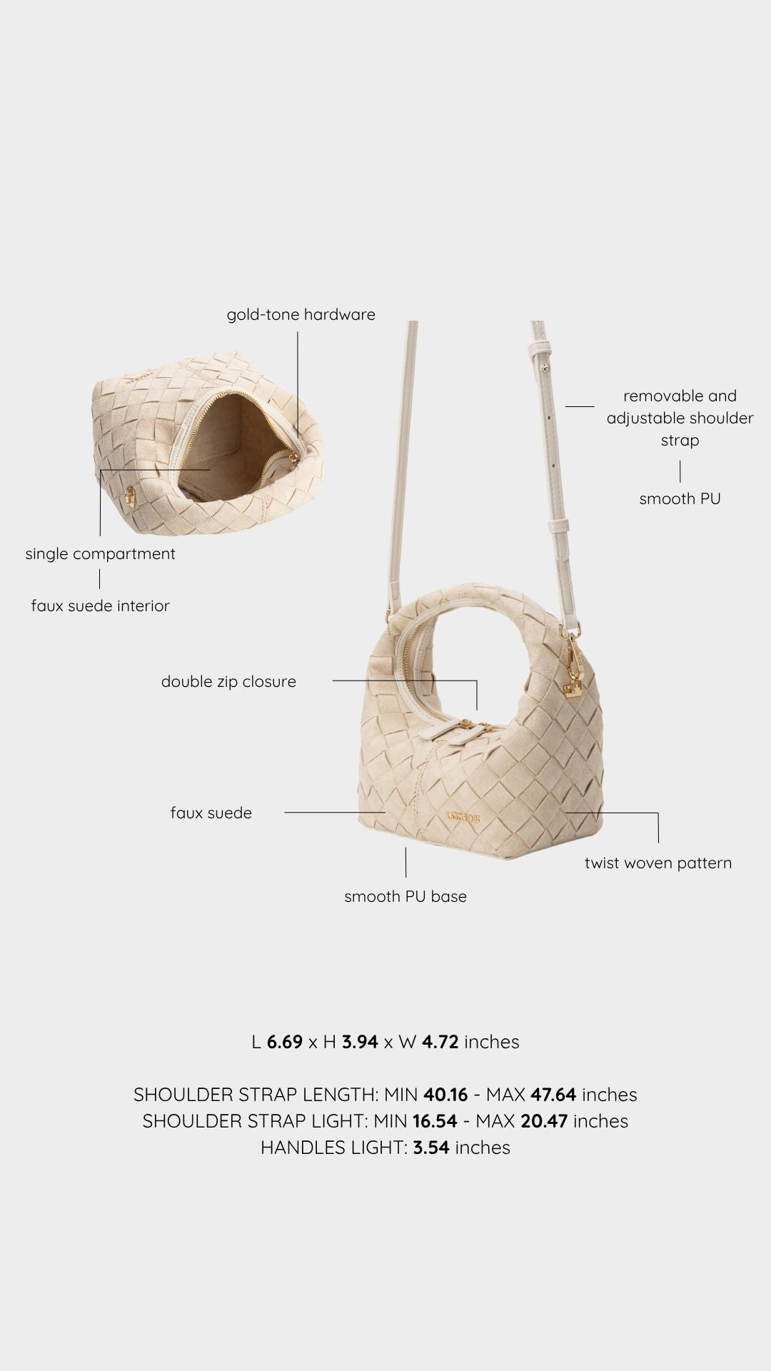 Borsa a mano WEAVE - CREAM