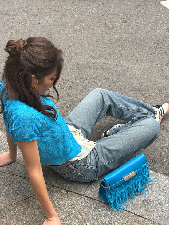 Borsa a tracolla GRACE LONG LE - TURQUOISE