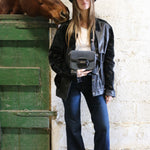 ADDISON Saddle Shoulder Bag - BLACK SILVER