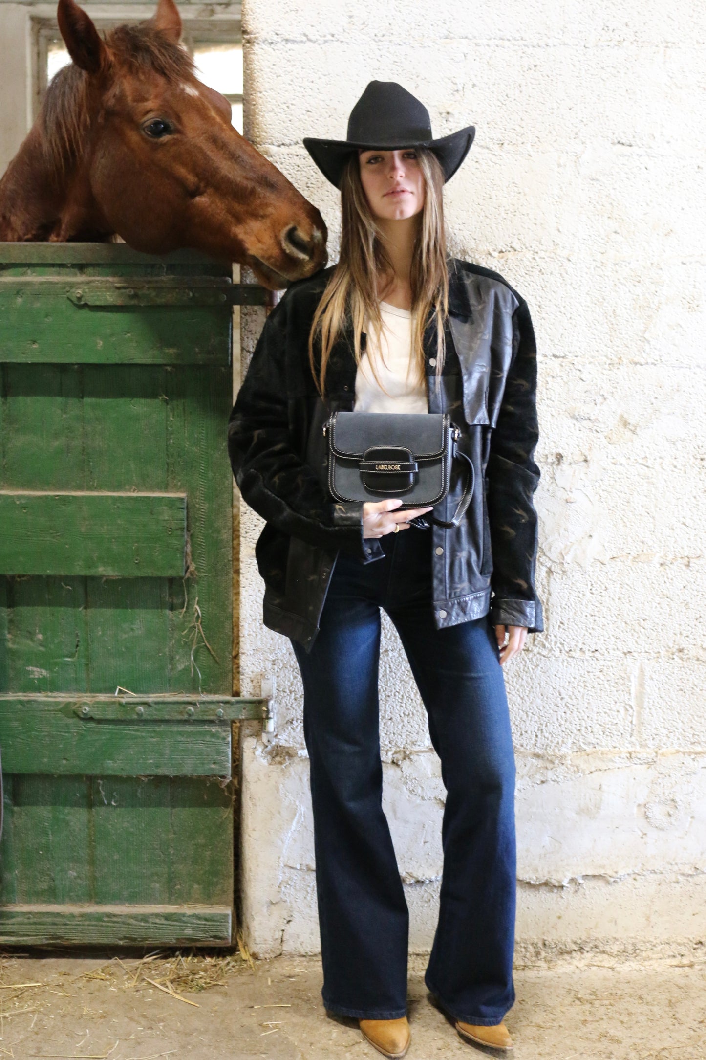 Borsa a tracolla saddle ADDISON - NERO SILVER