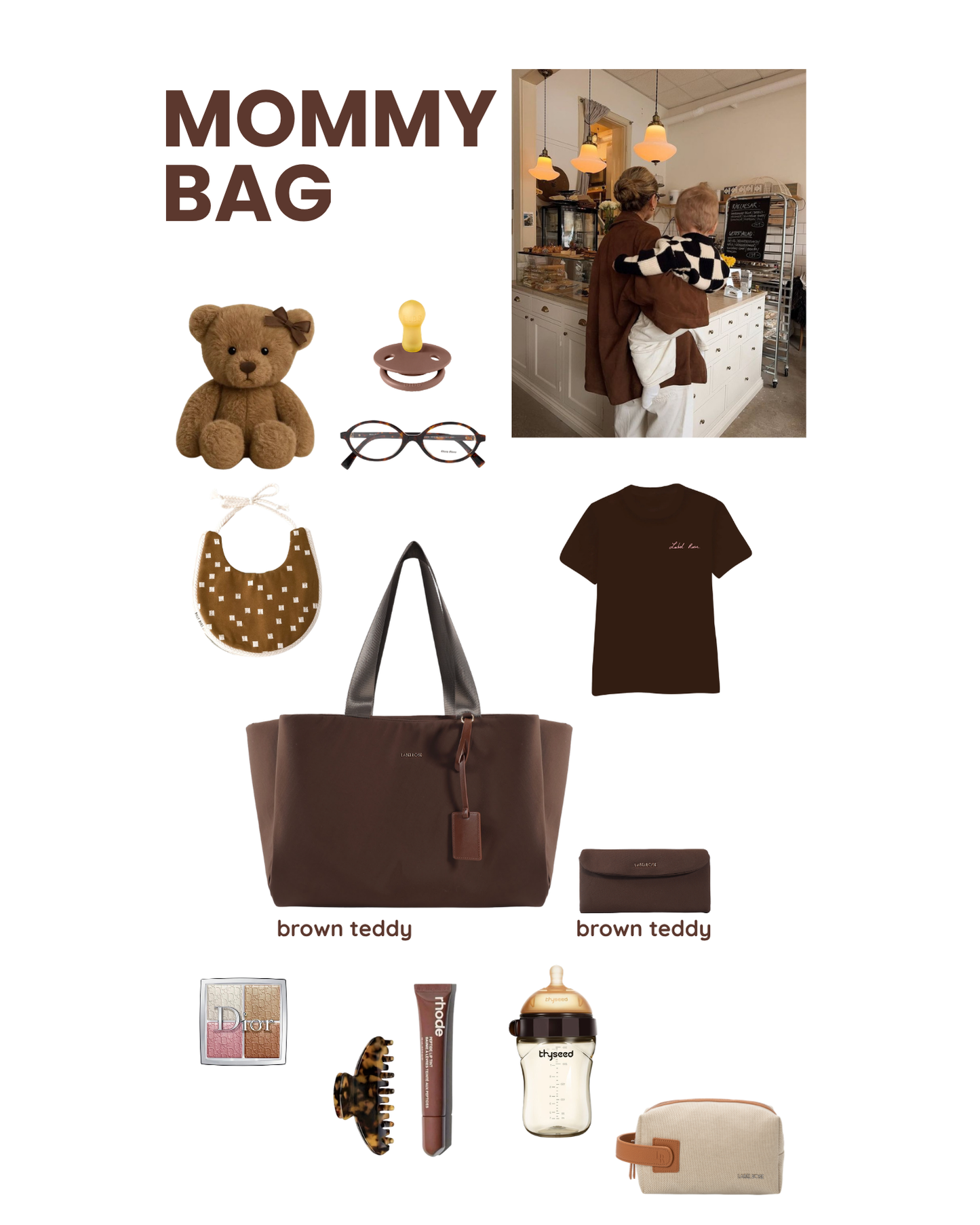 Borsa organizer MOMMY BAG - BROWN TEDDY