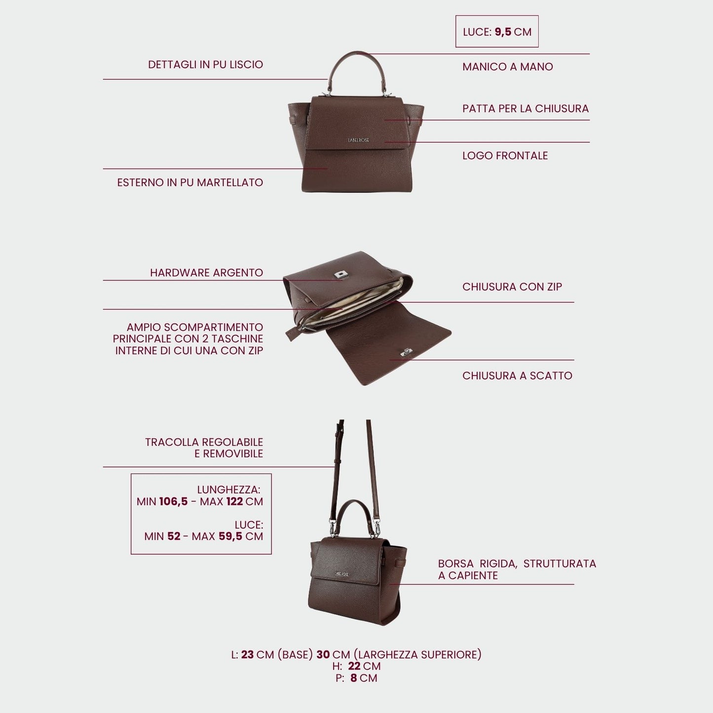 AIDA Handbag - DARK BROWN