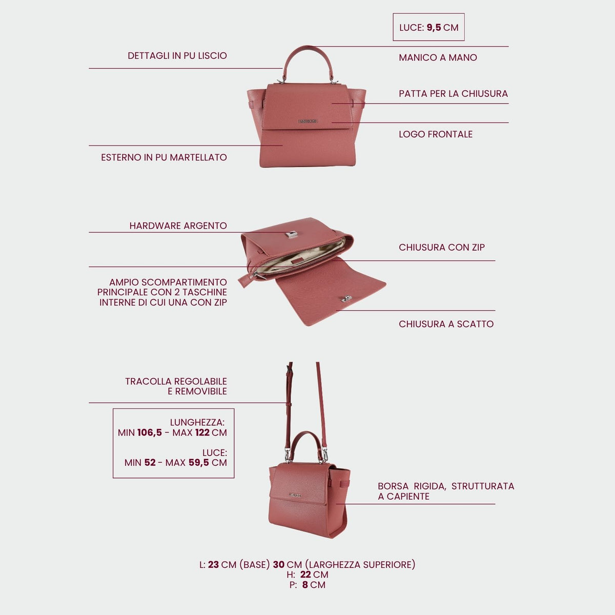 Bolso de mano AIDA - MALVA