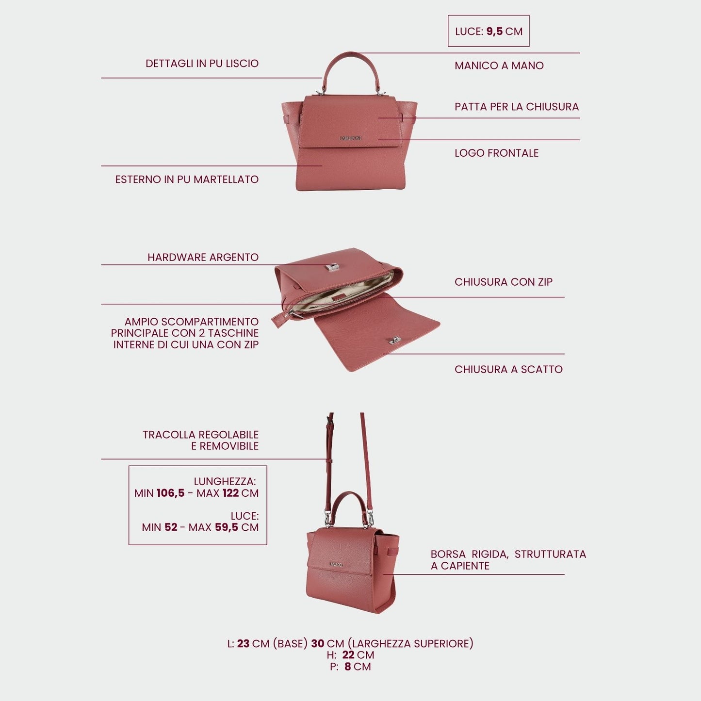 Bolso de mano AIDA - MALVA