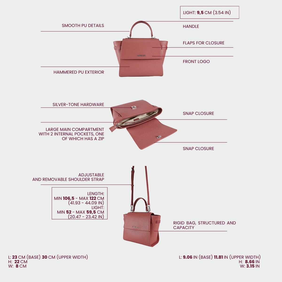 Bolso de mano AIDA - MALVA