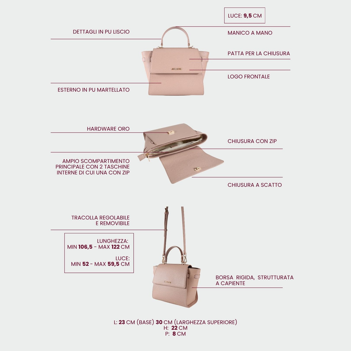 Borsa a mano AIDA - POWDER PINK