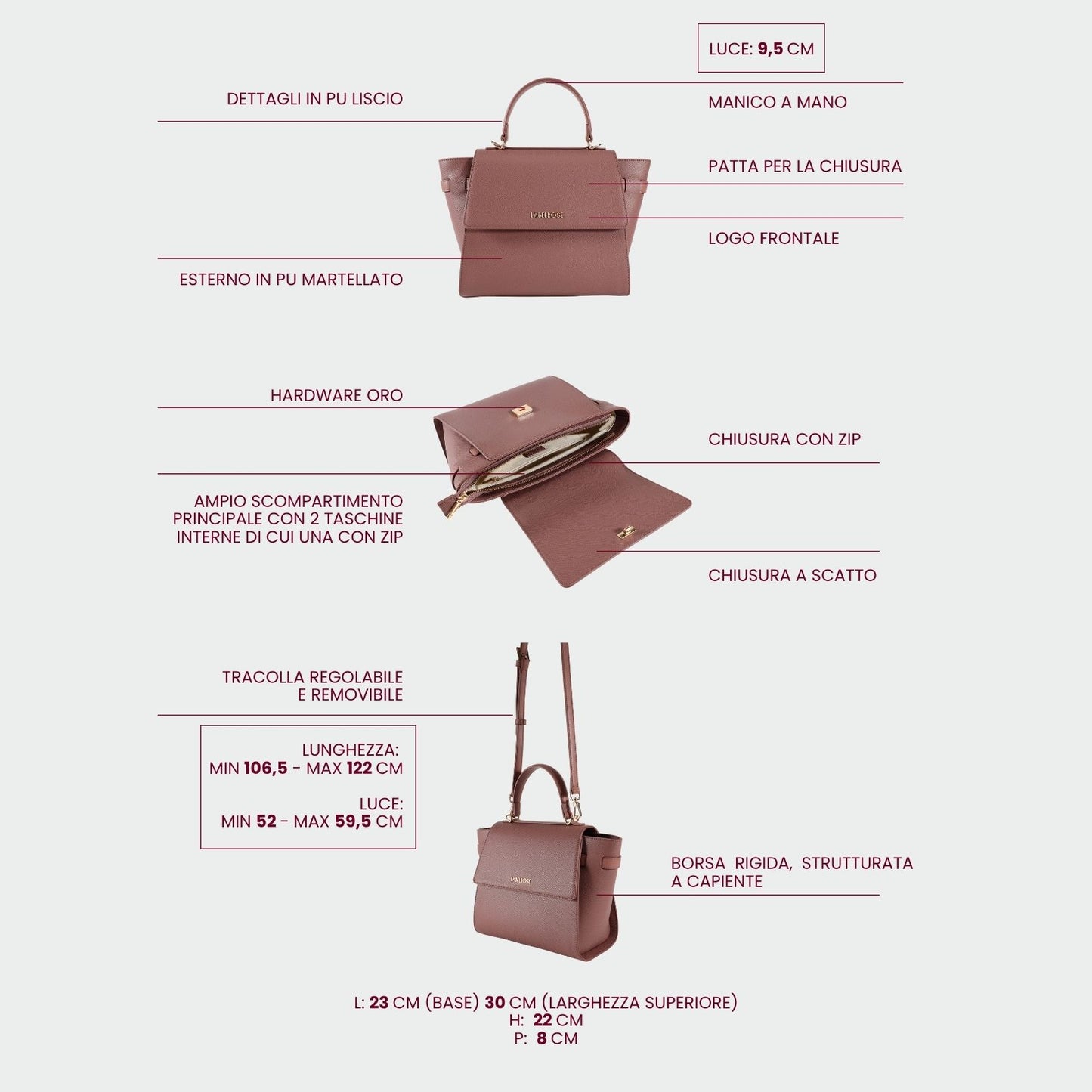 Borsa a mano AIDA - POWDER PINK