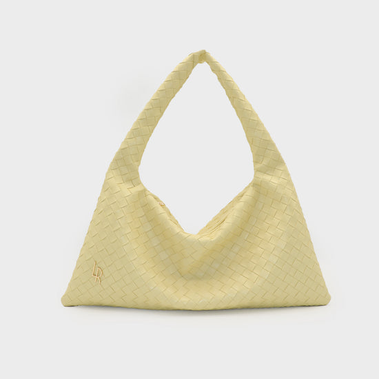 Bolso de hombro ANYA trenzado - AMARILLO MANTEQUILLA