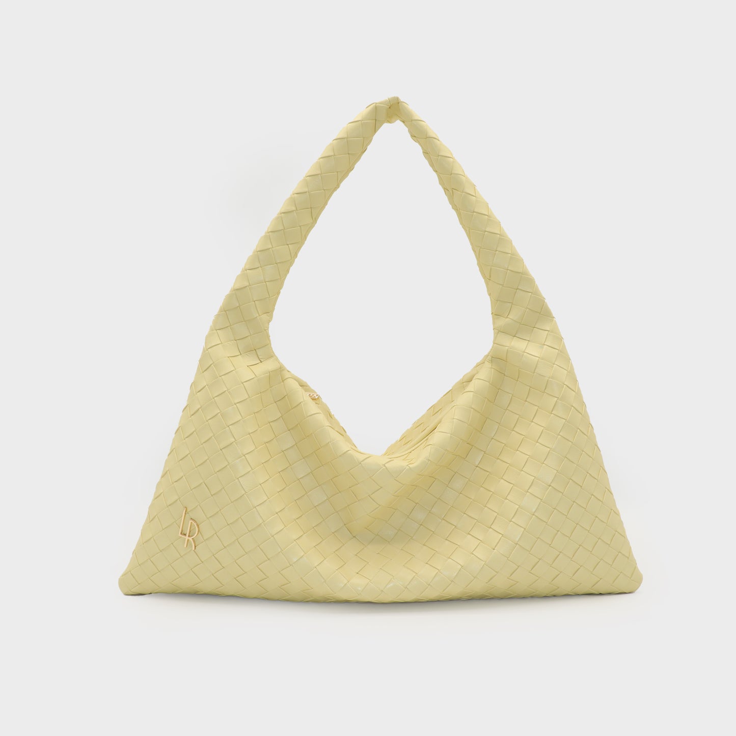 Borsa a spalla ANYA intrecciata - BUTTER YELLOW