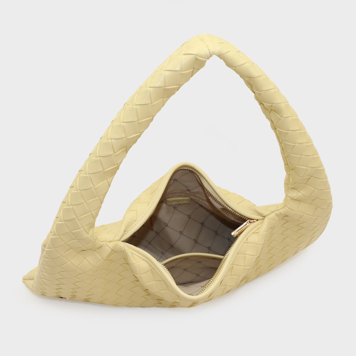 Borsa a spalla ANYA intrecciata - BUTTER YELLOW
