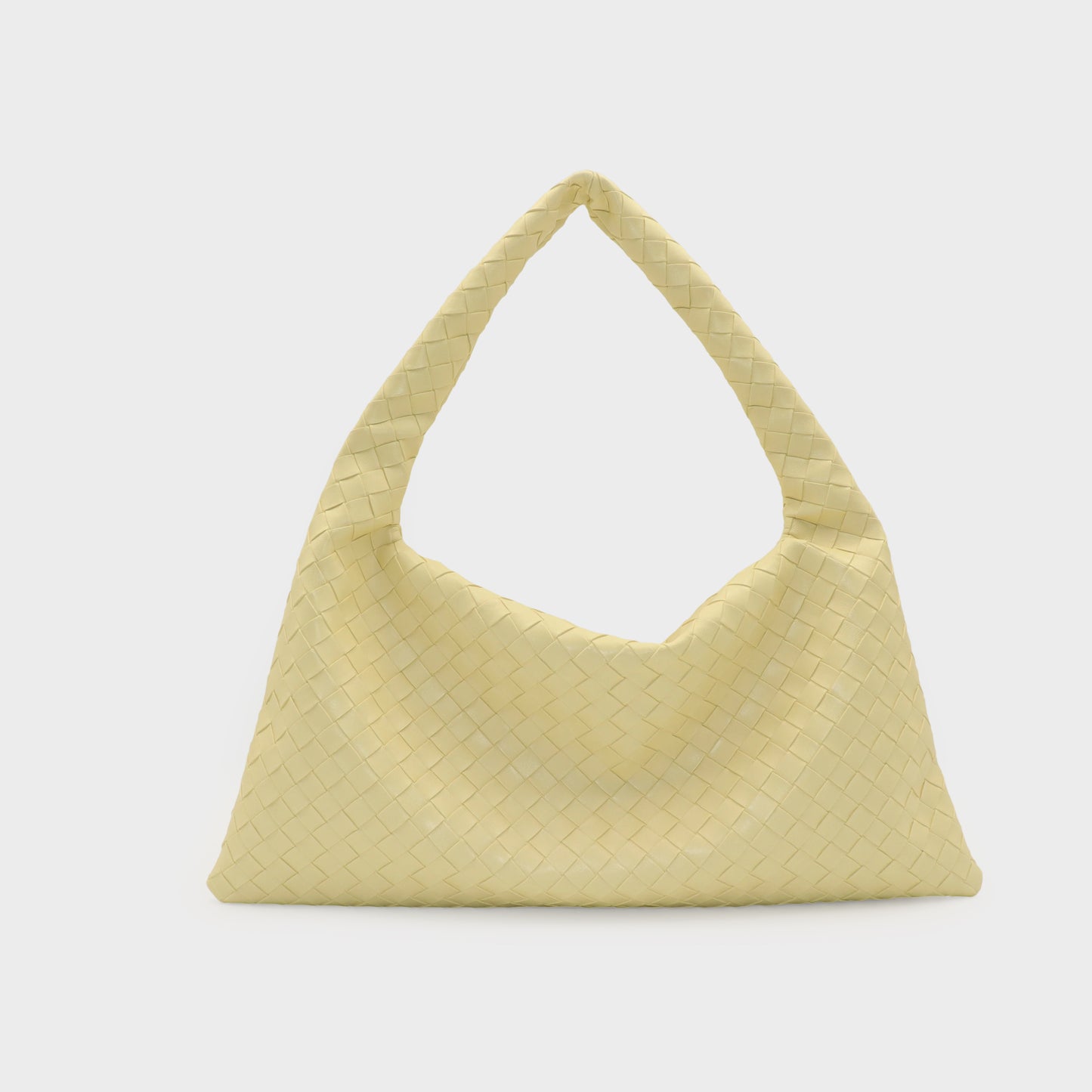 Borsa a spalla ANYA intrecciata - BUTTER YELLOW