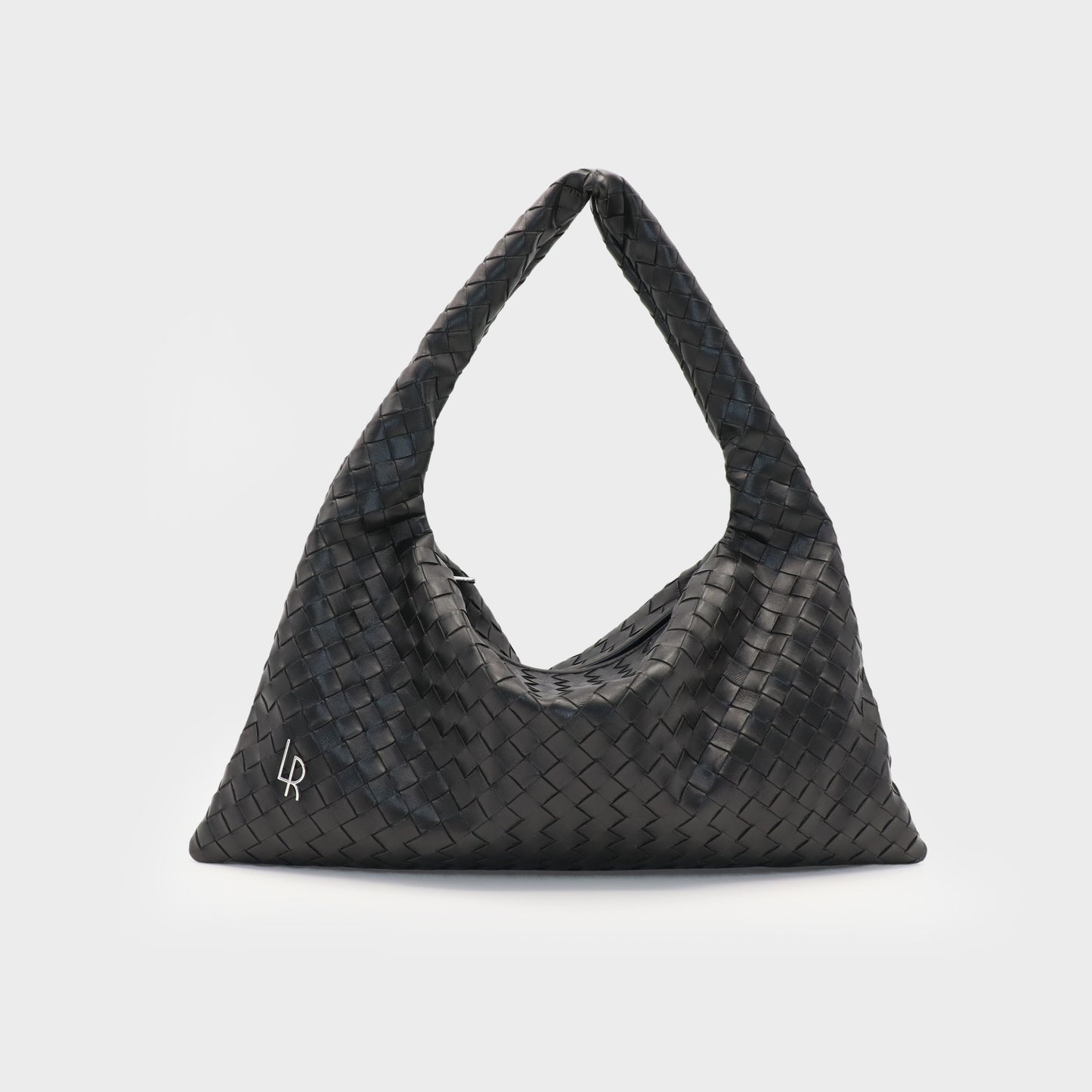 ANYA Braided Shoulder Bag - BLACK SILVER