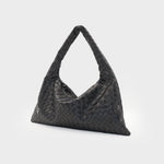 ANYA Braided Shoulder Bag - BLACK SILVER
