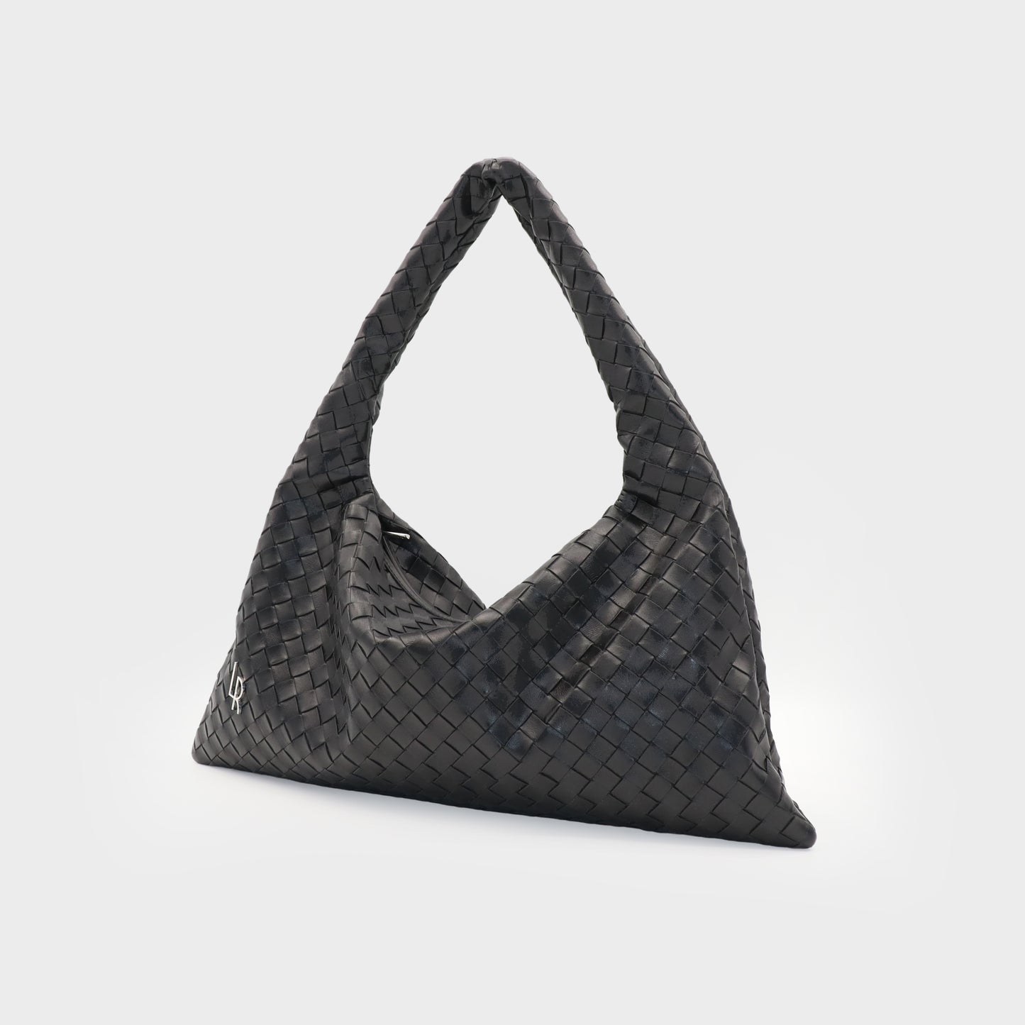 ANYA Braided Shoulder Bag - BLACK SILVER