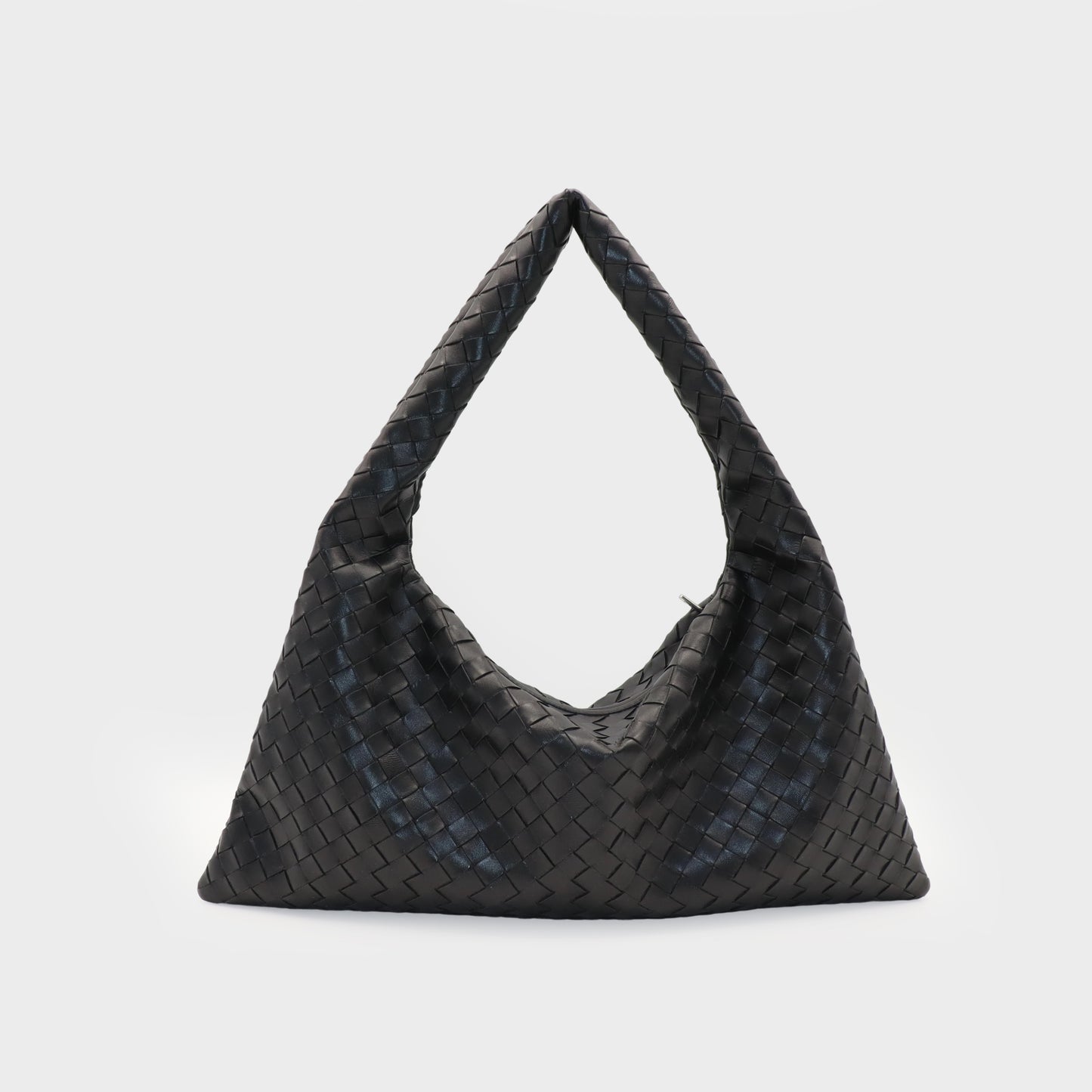 ANYA Braided Shoulder Bag - BLACK SILVER