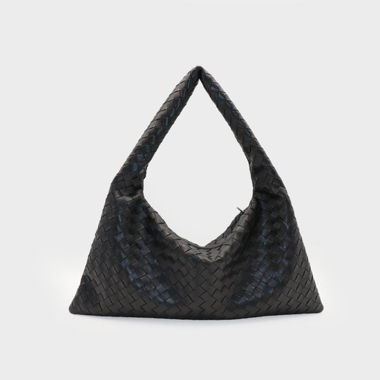 Bolso de hombro ANYA trenzado - NEGRO PLATA