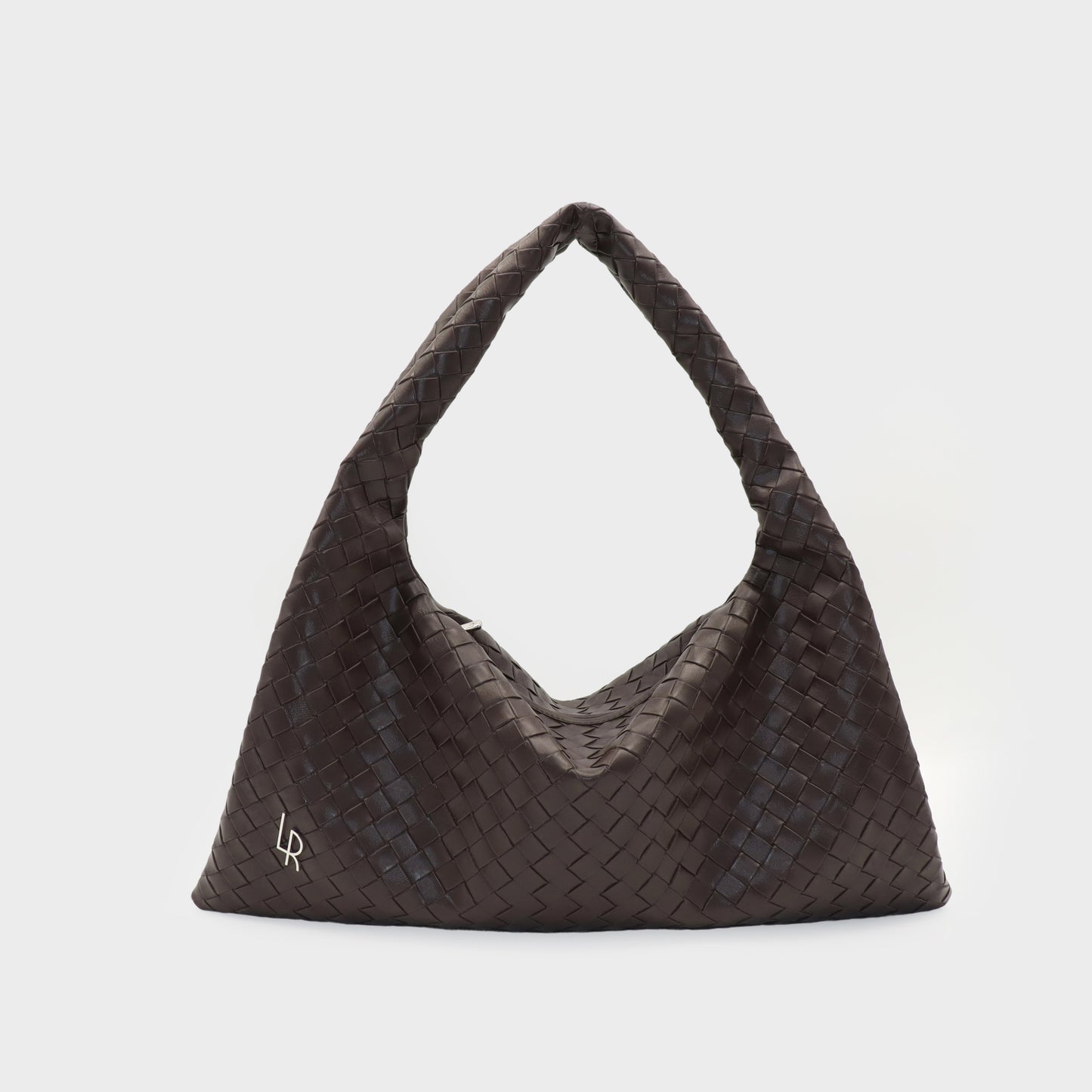 Borsa a spalla ANYA intrecciata - FONDANT