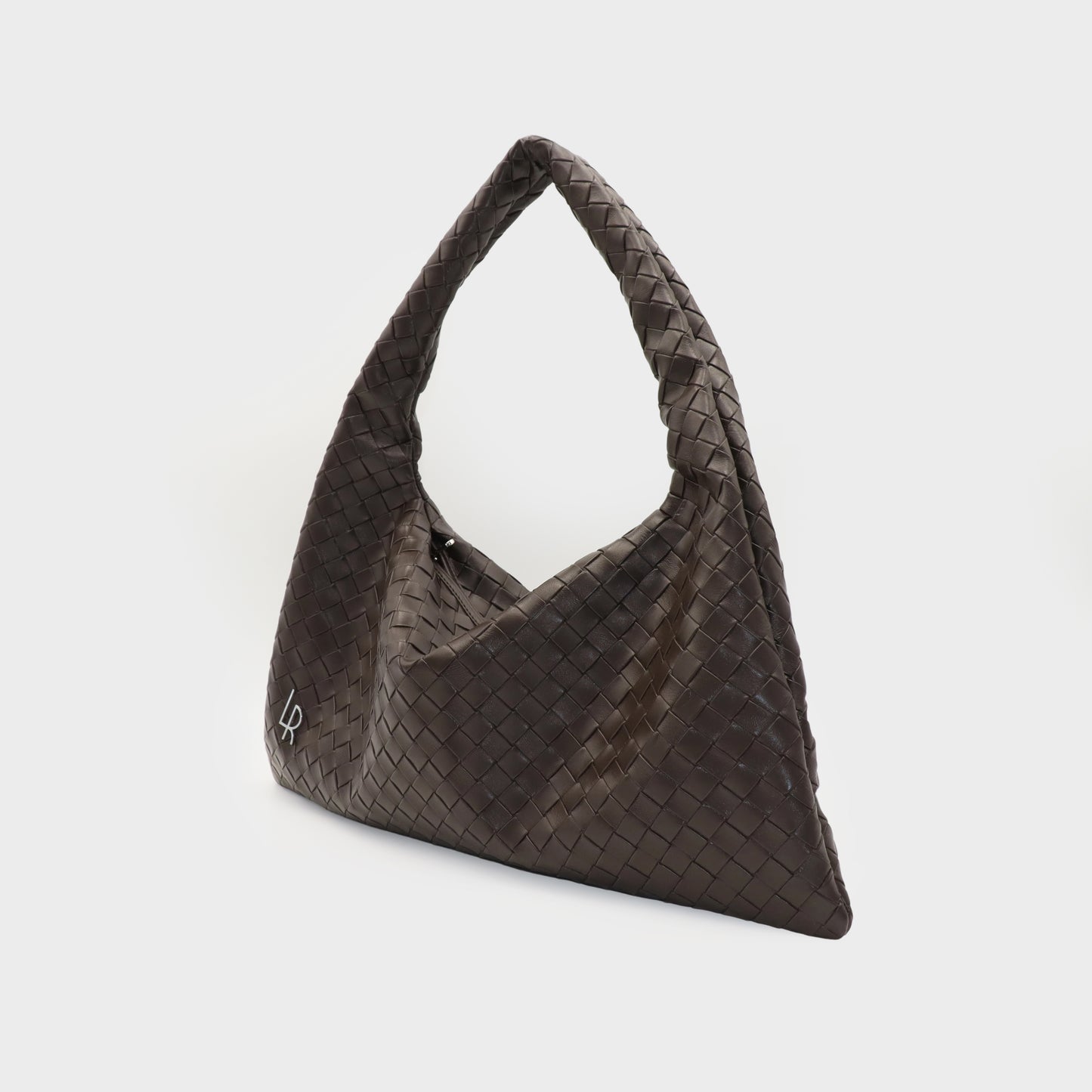 Borsa a spalla ANYA intrecciata - FONDANT