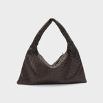 Borsa a spalla ANYA intrecciata - FONDANT