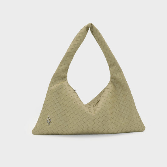 Bolso de hombro trenzado ANYA - VERDE SALVIA