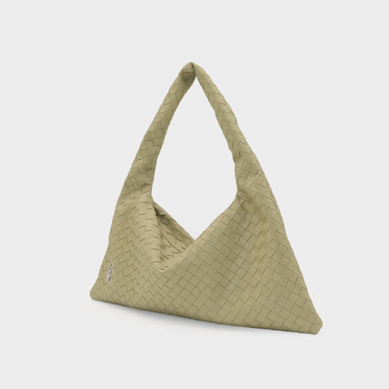 Bolso de hombro trenzado ANYA - VERDE SALVIA