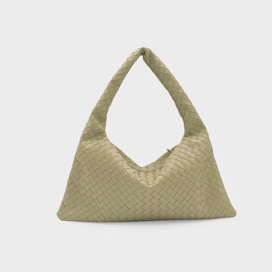 Bolso de hombro trenzado ANYA - VERDE SALVIA