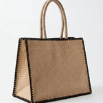 AZURE straw bag - BLACK
