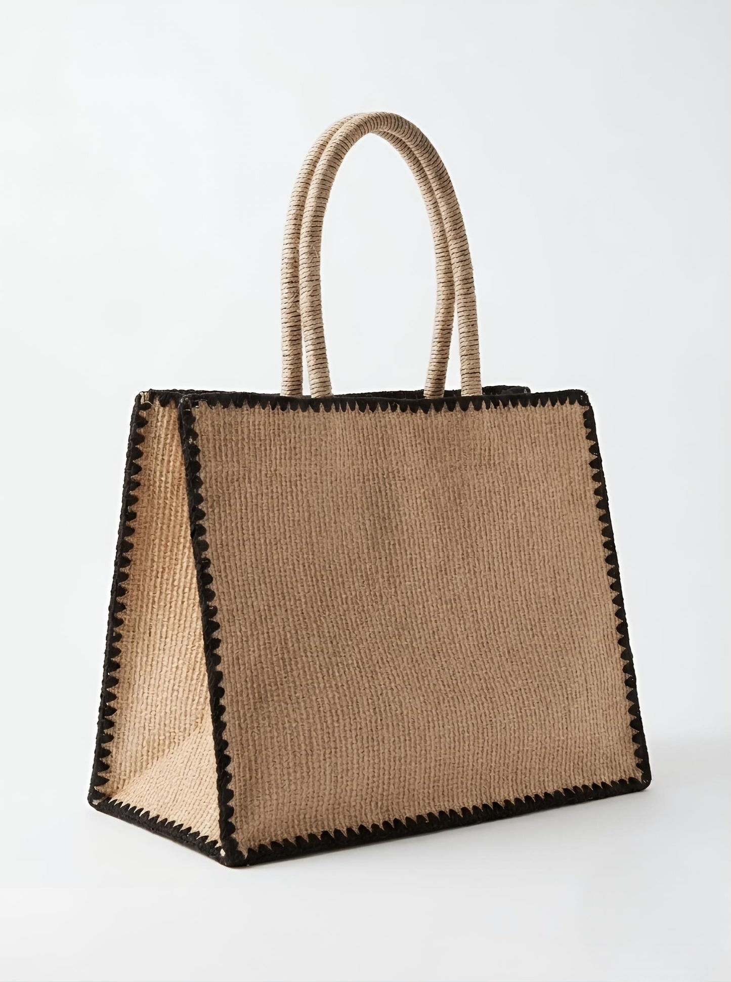 AZURE straw bag - BLACK