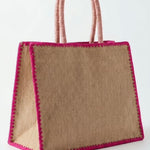 AZURE straw bag - FUCHSIA