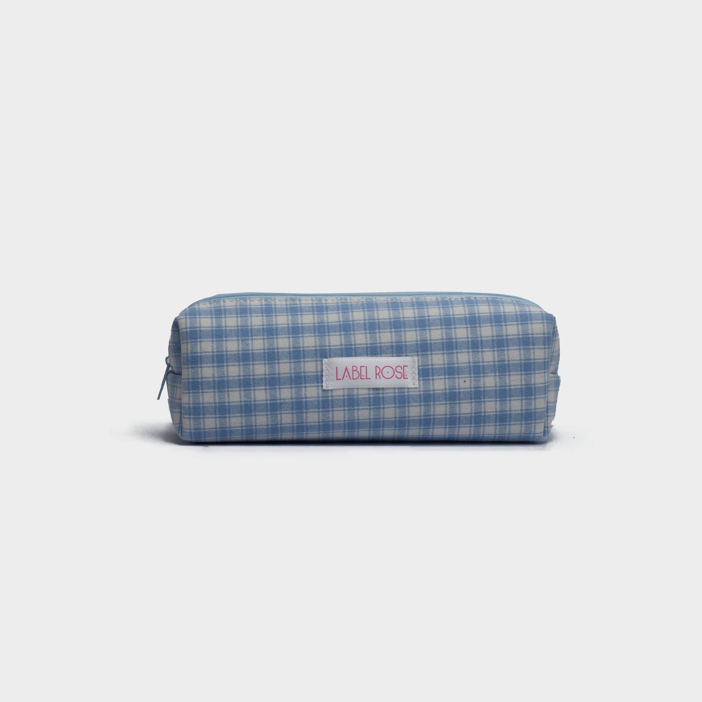 Checkered pencil case - LIGHT BLUE