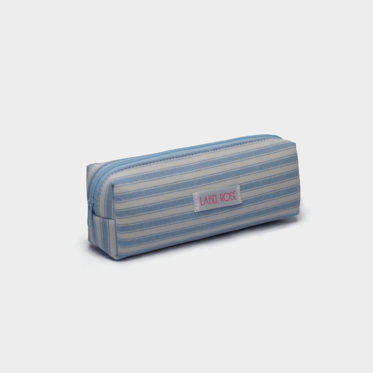 Striped pencil case - LIGHT BLUE