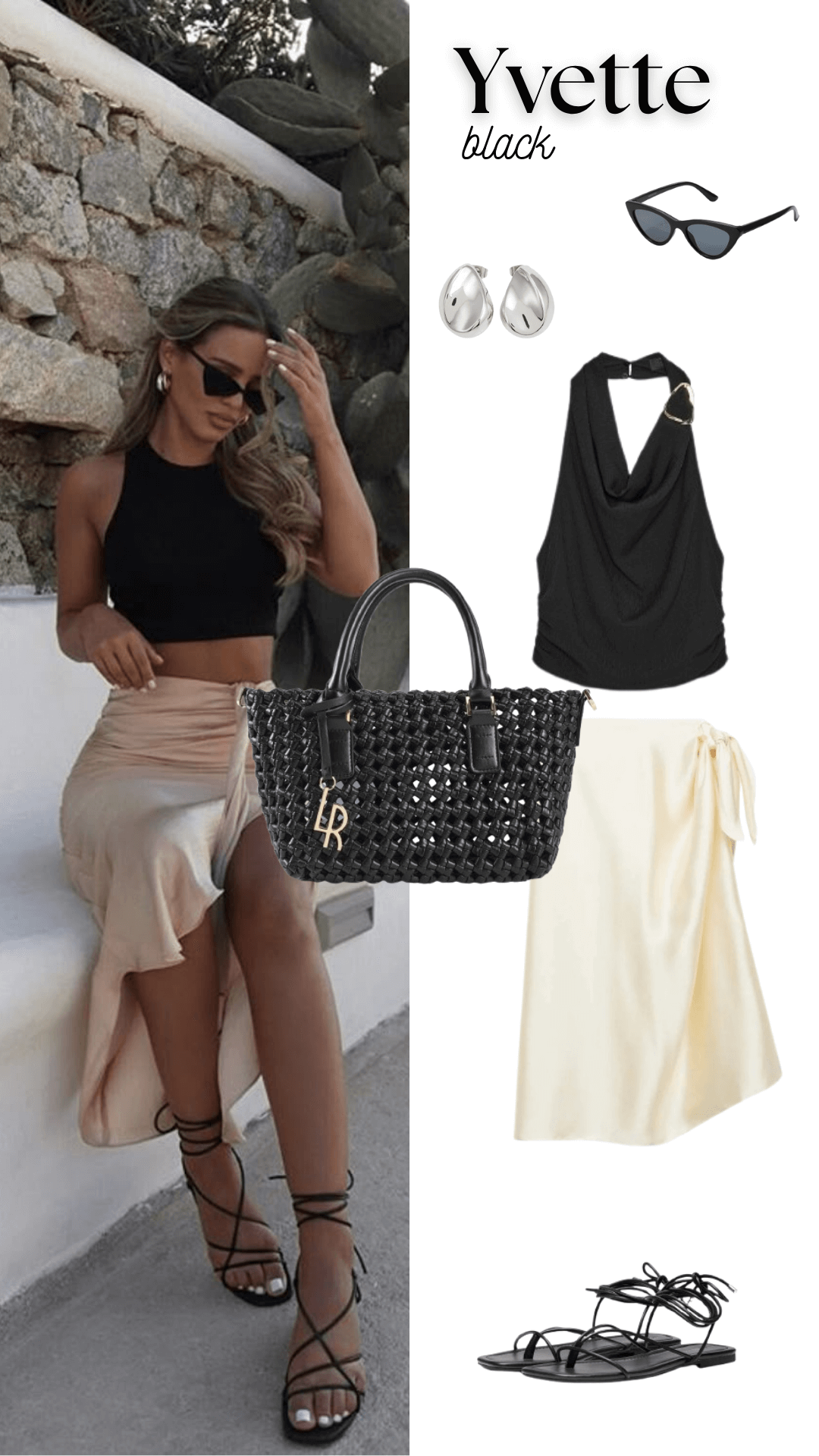 Borsa a tracolla YVETTE - BLACK