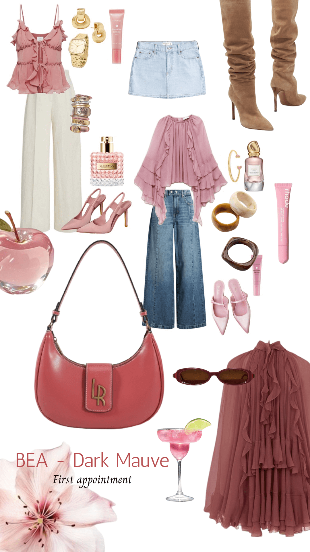 Borsa a spalla BEA - DARK MAUVE