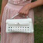 Borsa a mano FRANCESCA INTRECCIATA - WHITE