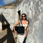 Borsa a spalla IVORY SUEDE - BLACK SILVER