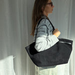 Borsa a spalla BRIELLE BIG SIMILSUEDE - BLACK SILVER