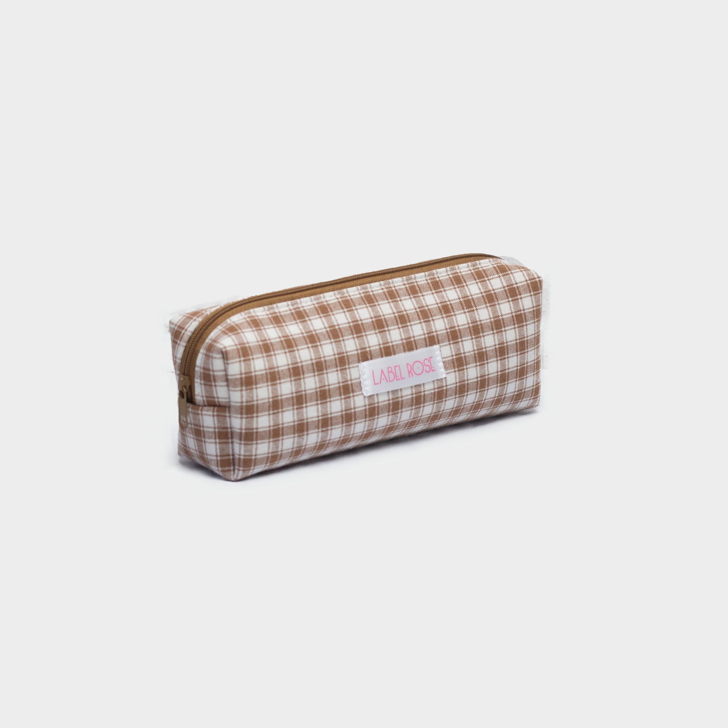 Checkered pencil case - BEIGE