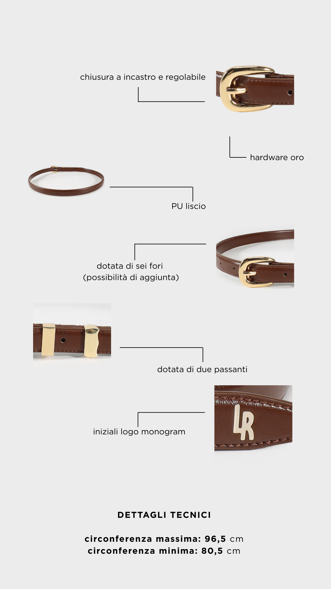 Belt LABEL ROSE - CHOCOLATE