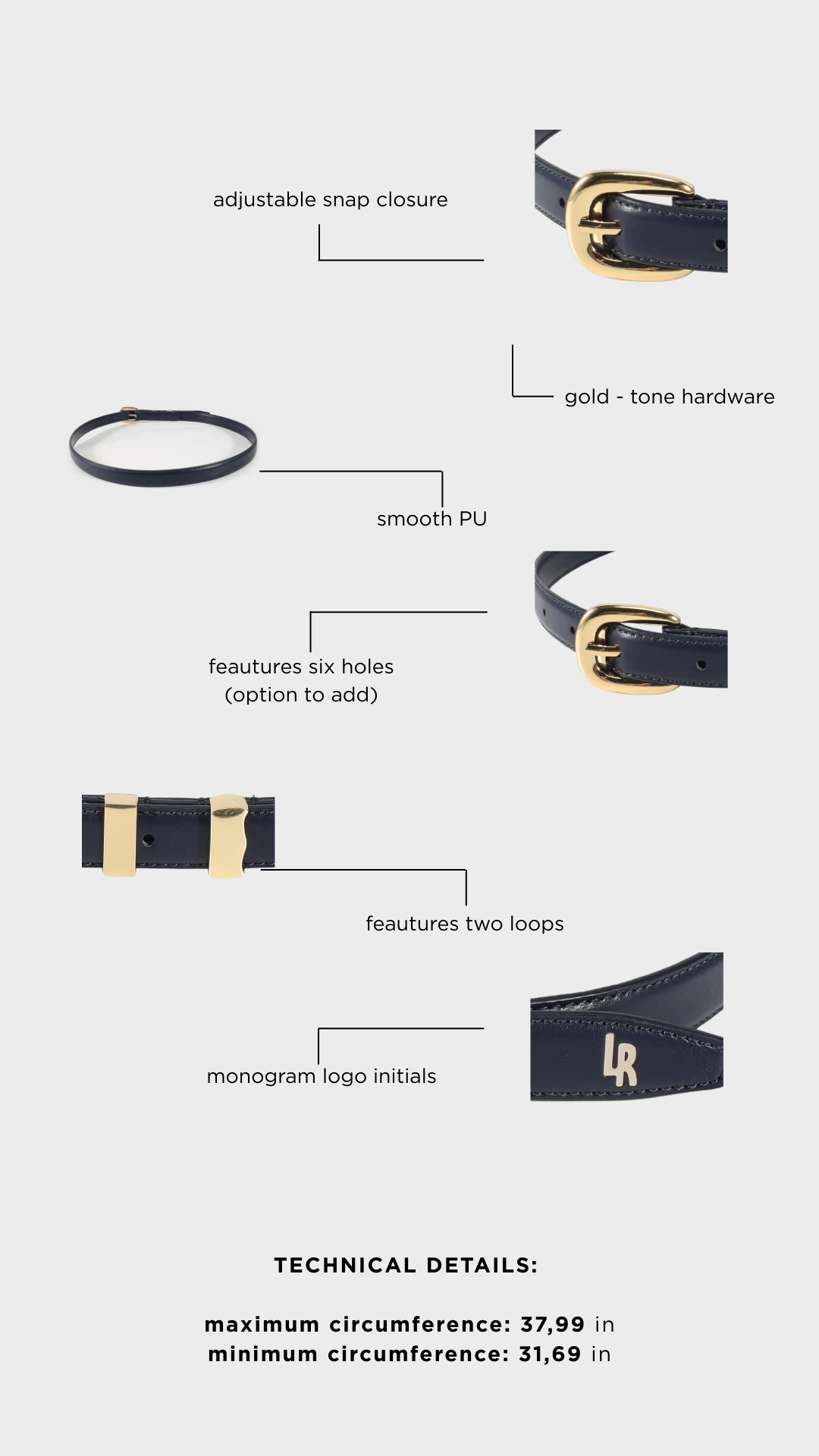 Belt LABEL ROSE - DEEP BLUE