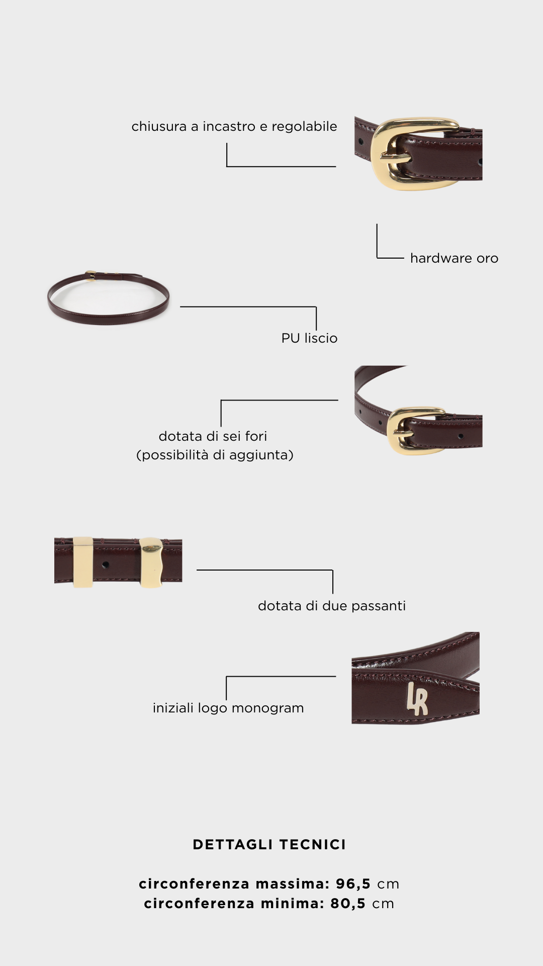 Belt LABEL ROSE - MAHOGANY WINE