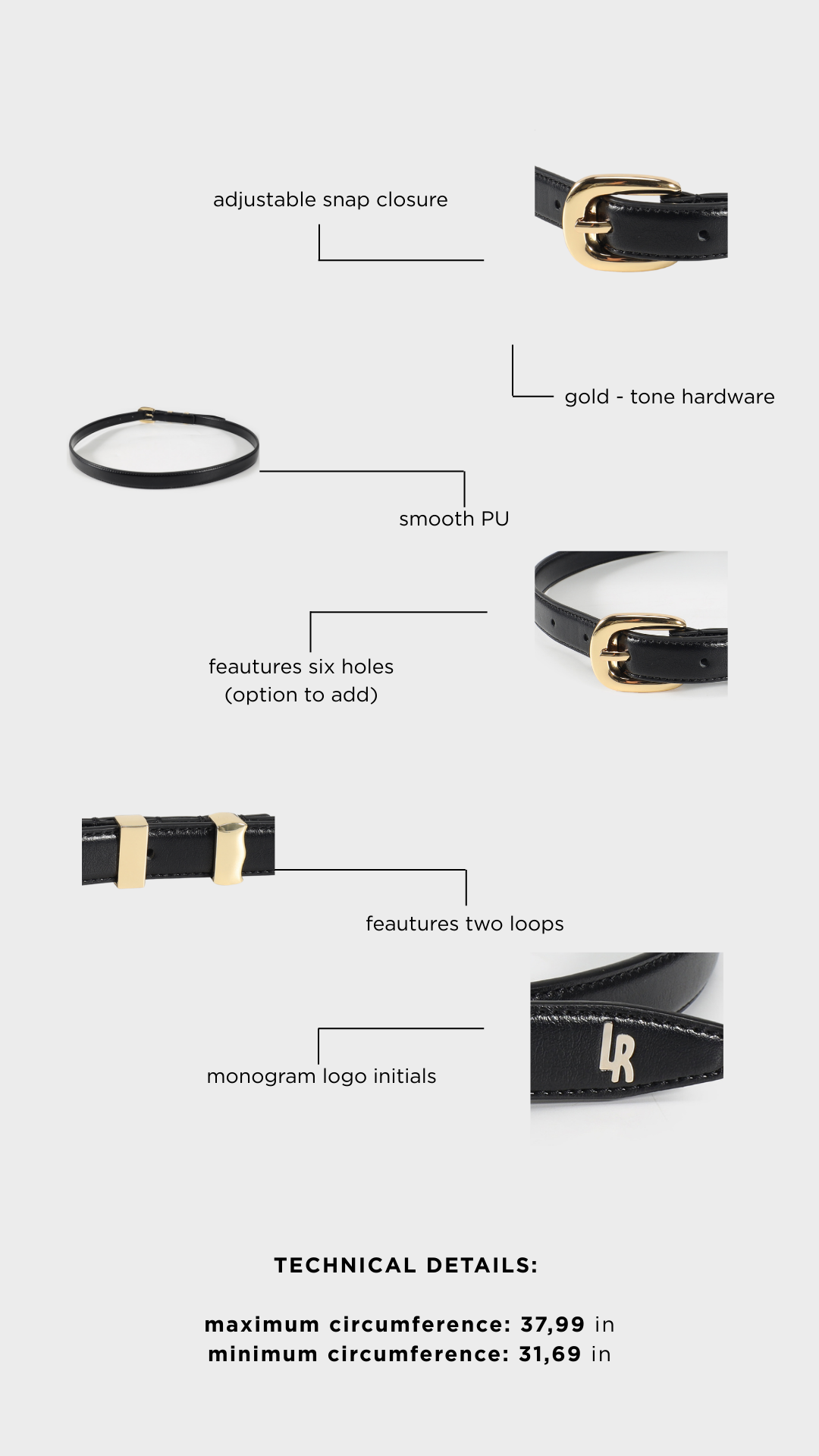 Belt LABEL ROSE - BLACK