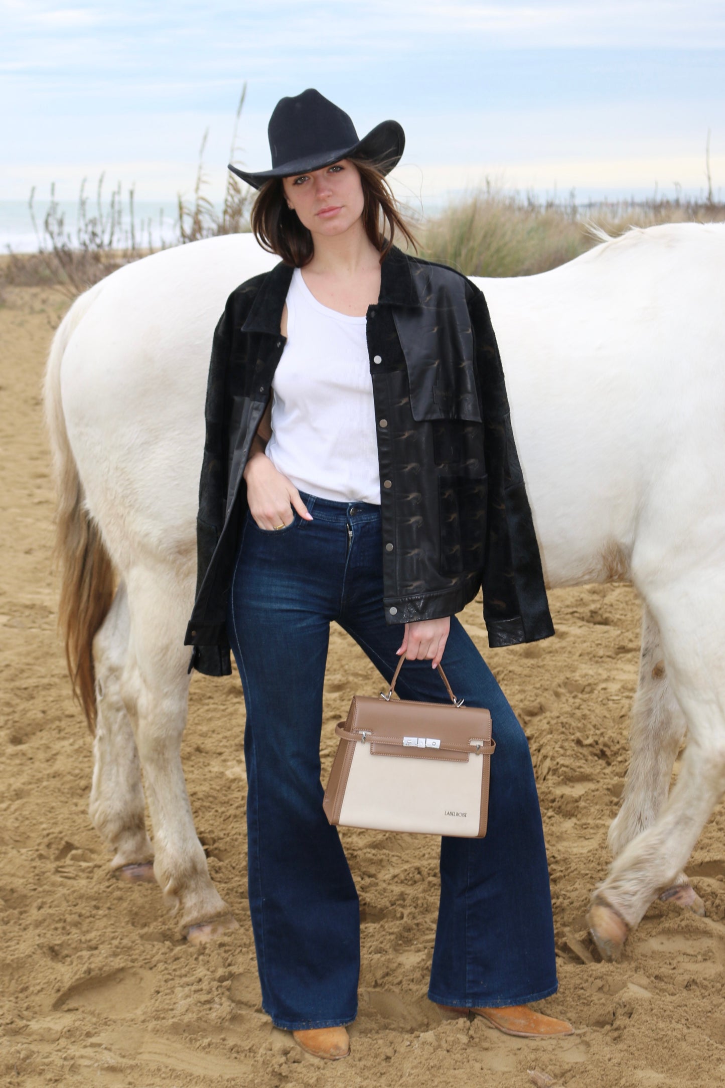 Borsa a mano GRACE SUEDE BIG - TAUPE
