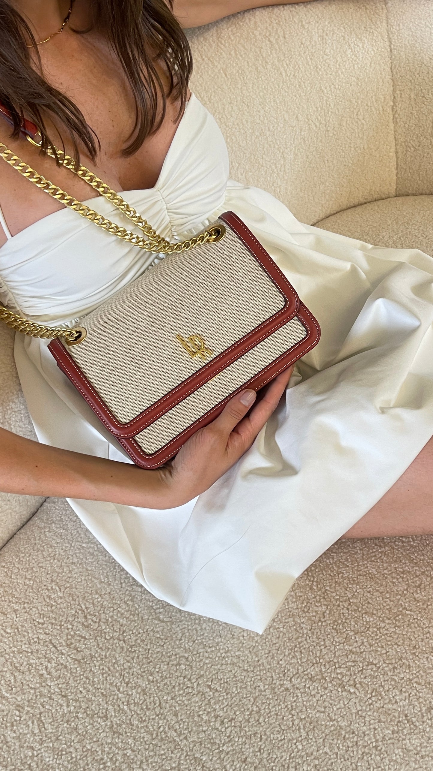 Borsa a tracolla ELOISE CANVAS - TERRACOTTA