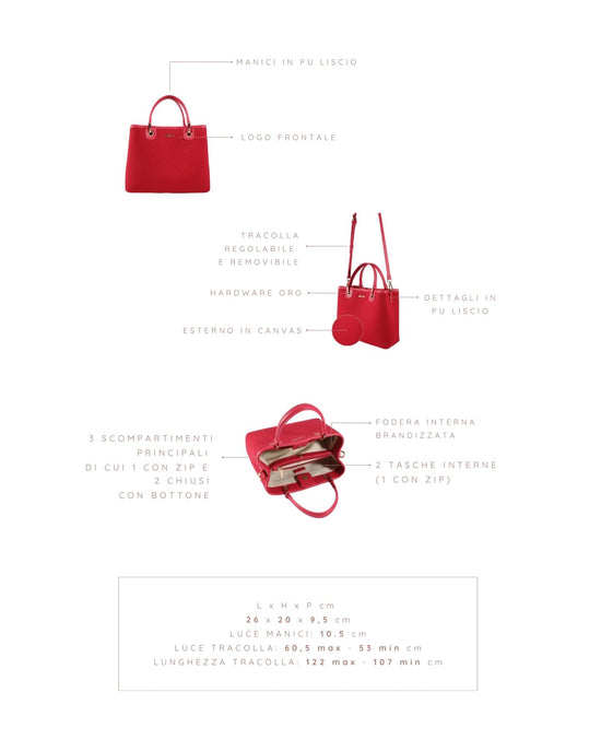 Bolso de mano MARGOT BIG CANVAS LE - MAGENTA